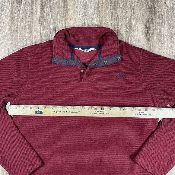 Mountian Khakis Men's Small Deep Red Fleece Lined 1/4 Snap Lightweight Pullover - Picture 6 of 11
